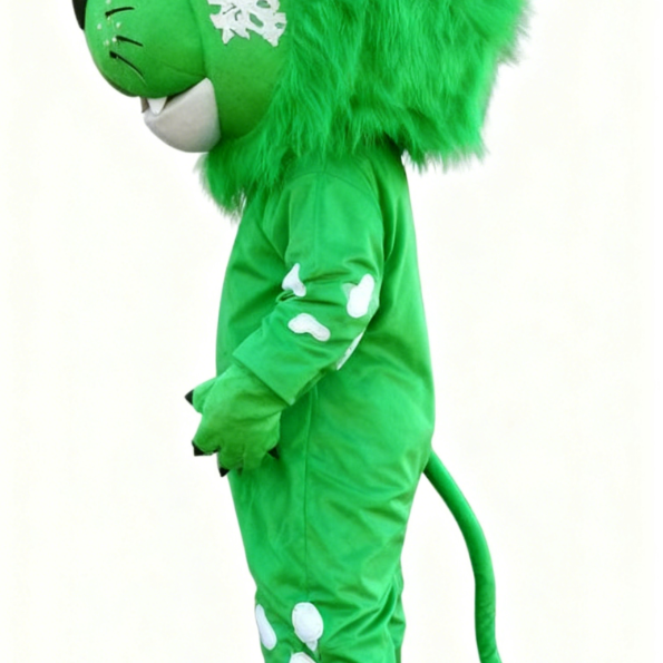 Cartoon Green lion mascot costume ﻿