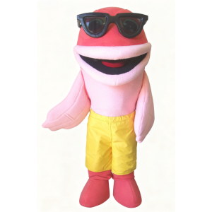 Pink dolphin mascot costume