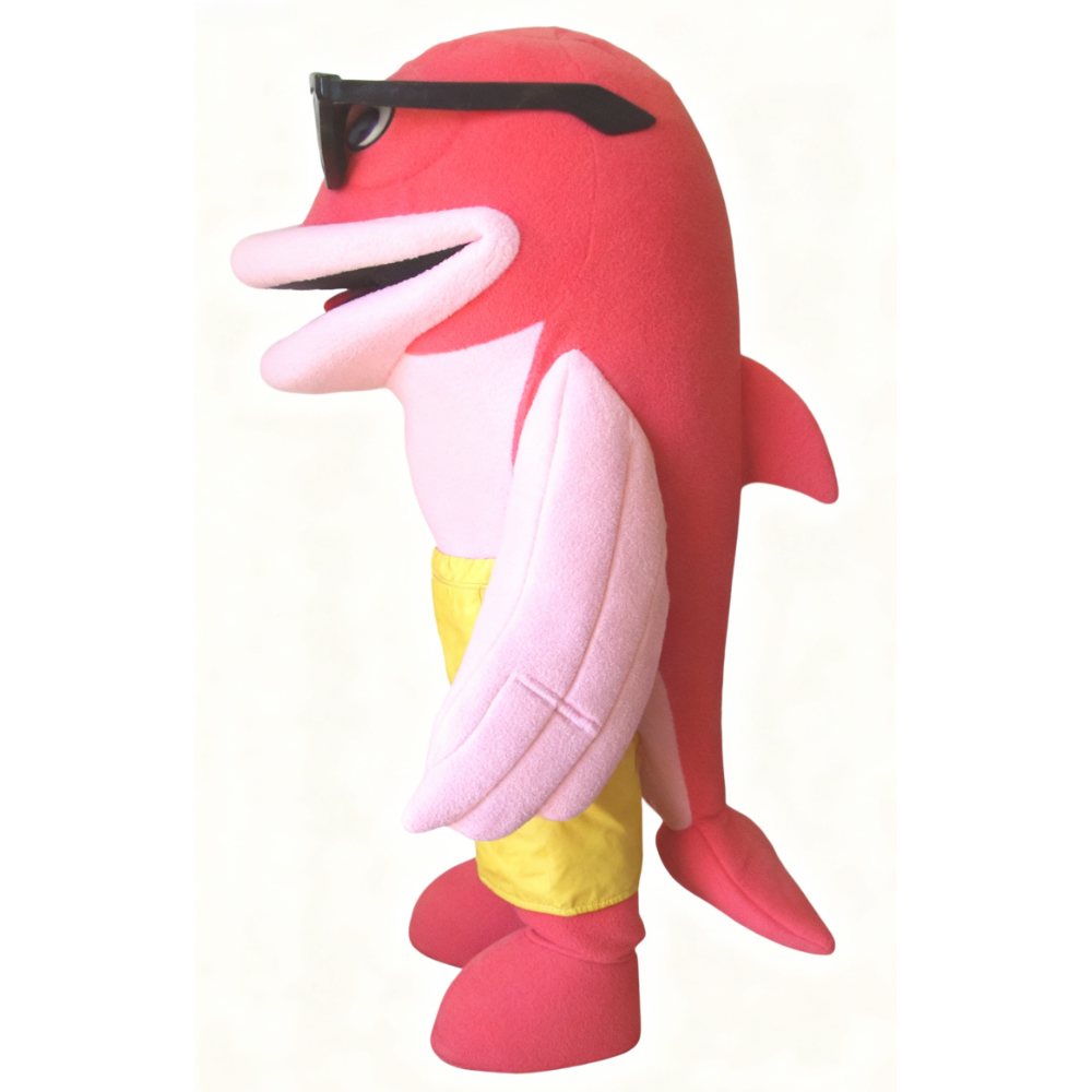 Pink dolphin mascot costume