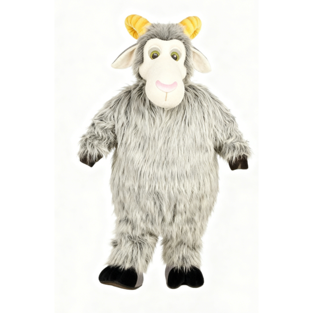 Grey goat cartoon Mascot costume