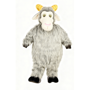 Grey goat cartoon Mascot costume