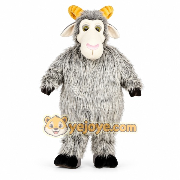 Grey goat cartoon Mascot costume