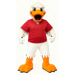 Red top angry duckling mascot costume
