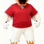 Red top angry duckling mascot costume