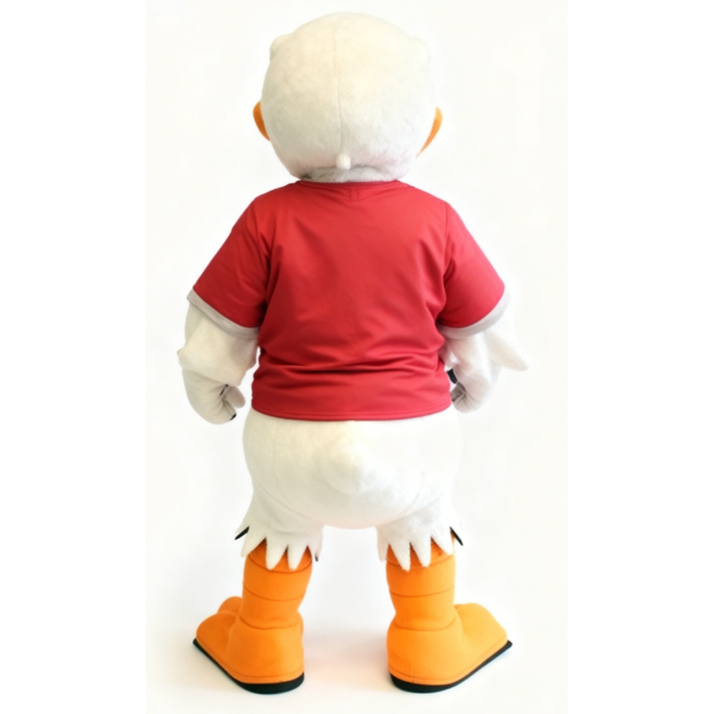 Red top angry duckling mascot costume