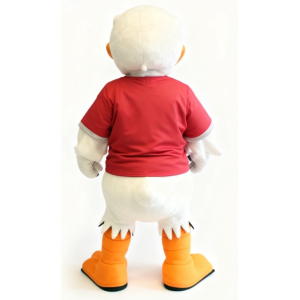 Red top angry duckling mascot costume