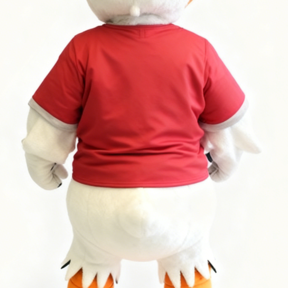 Red top angry duckling mascot costume Red top angry duckling mascot costume