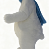 Blue scarf white polar bear mascot costume