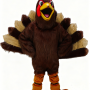 Long haired turkey mascot costume