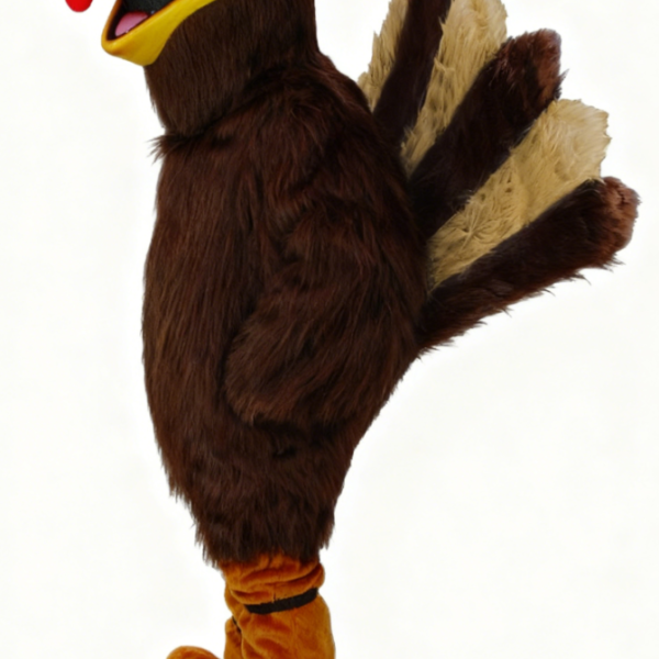 Long haired turkey mascot costume Long haired turkey mascot costume