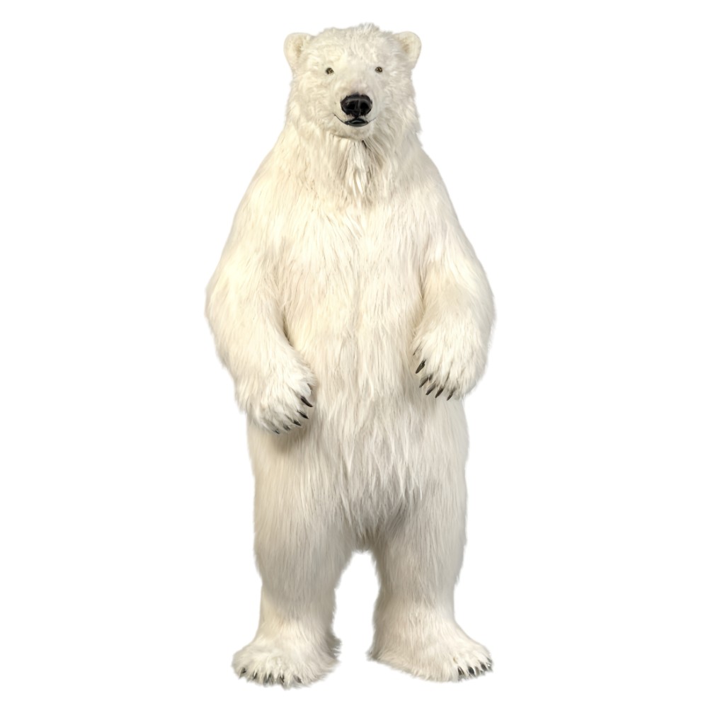 The white realistic feel bear mascot costume