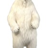 The white realistic feel bear mascot costume