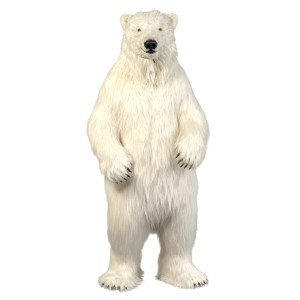 The white realistic feel bear mascot costume