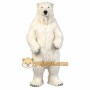 The white realistic feel bear mascot costume
