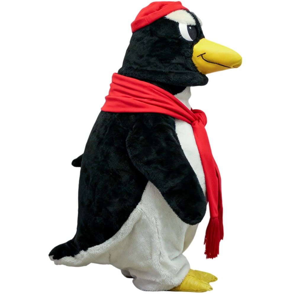 Red Scarf Cartoon Penguin Mascot Costume