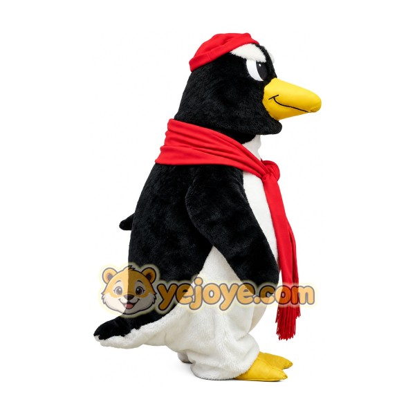 Red Scarf Cartoon Penguin Mascot Costume