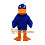 Deep blue duck long fur cartoon mascot costume