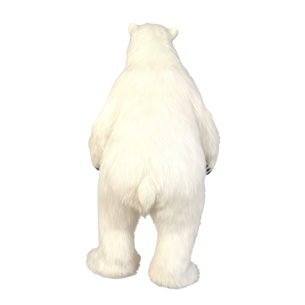 The white realistic feel bear mascot costume