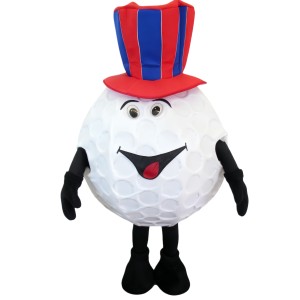 White gentleman golf mascot costume