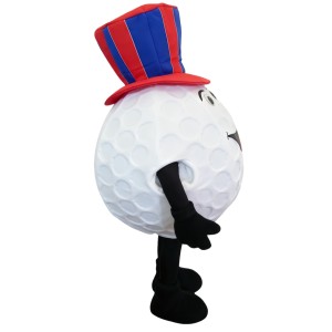 White gentleman golf mascot costume
