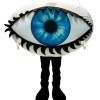 White eyeball cartoon mascot costume
