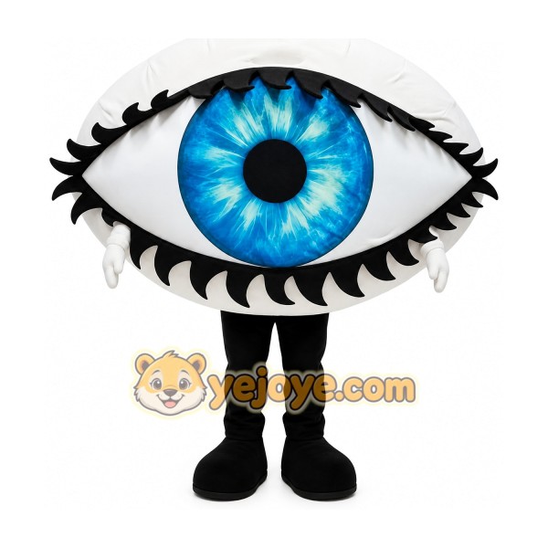 White eyeball cartoon mascot costume