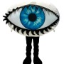 White eyeball cartoon mascot costume