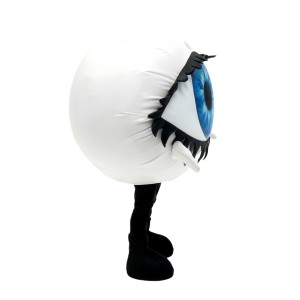 White eyeball cartoon mascot costume