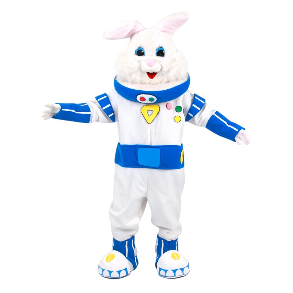 Astronaut rabbit cartoon mascot costume