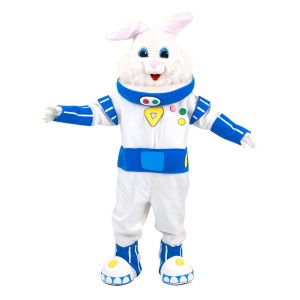 Astronaut rabbit cartoon mascot costume