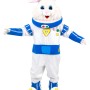 Astronaut rabbit cartoon mascot costume