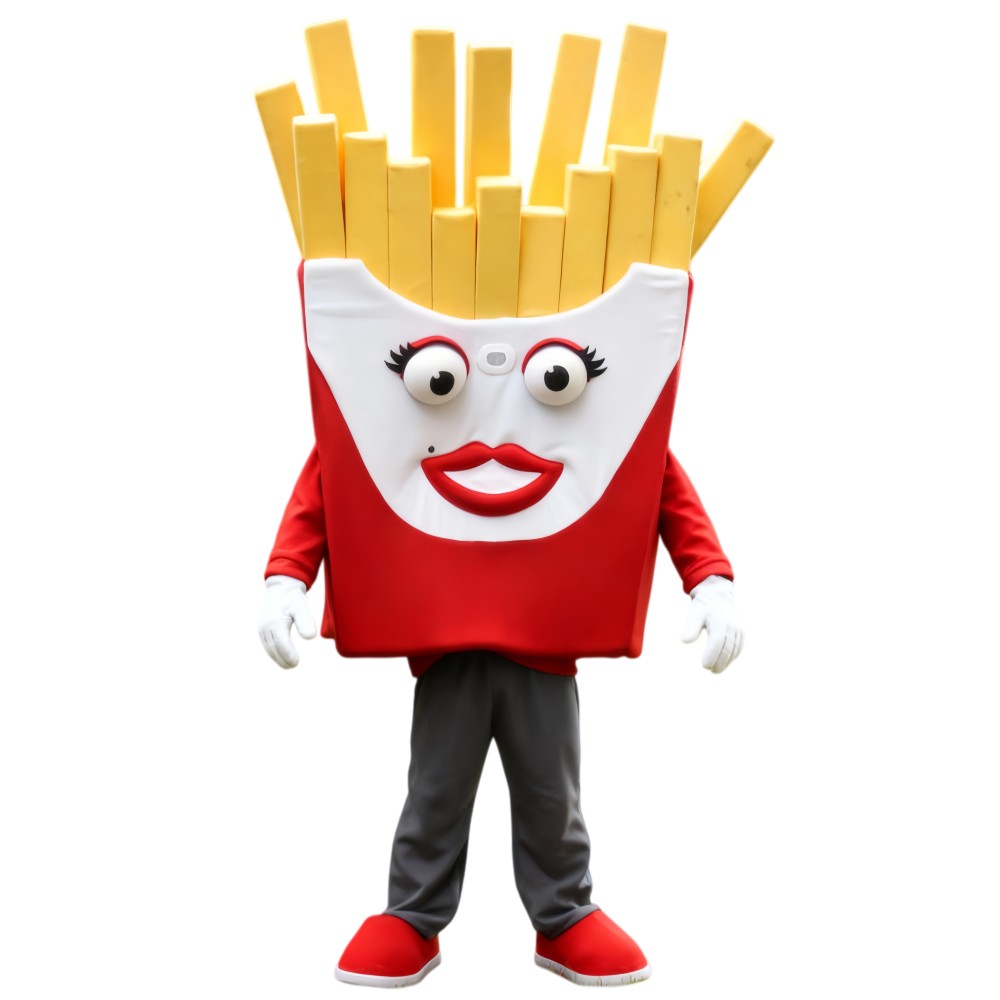 French fries cartoon mascot costume