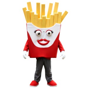 French fries cartoon mascot costume