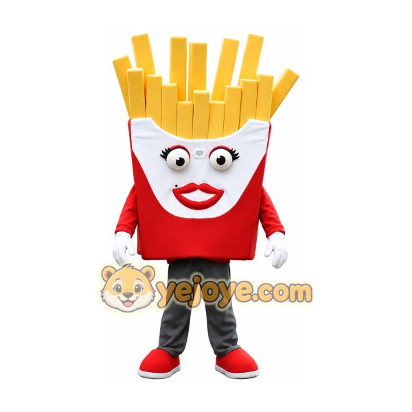 French fries cartoon mascot costume