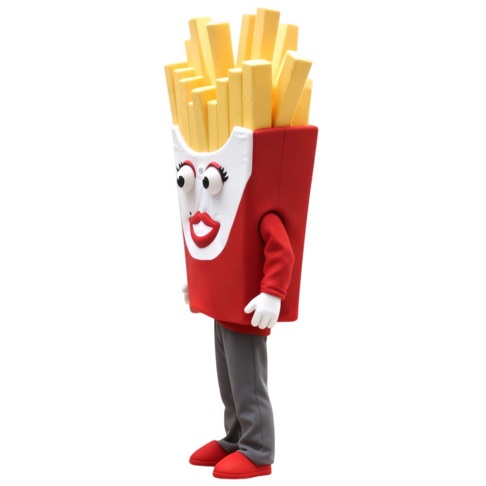 French fries cartoon mascot costume