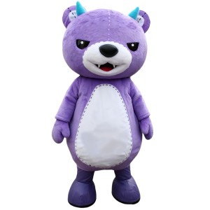 Purple little devil bear cartoon Mascot costume