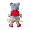 Grey teddy bear cartoon mascot costume
