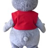 Grey teddy bear cartoon mascot costume