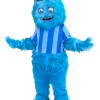 Blue snow monster long fur cartoon mascot costume