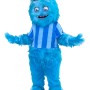 Blue snow monster long fur cartoon mascot costume