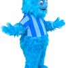 Blue snow monster long fur cartoon mascot costume