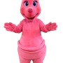 Pink kangaroo cartoon mascot costume