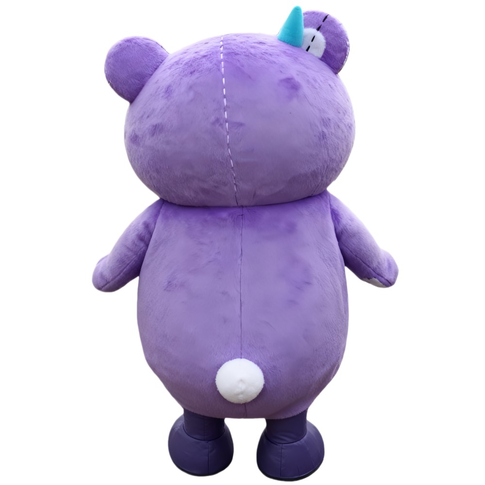 Purple little devil bear cartoon Mascot costume