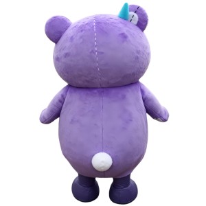Purple little devil bear cartoon Mascot costume