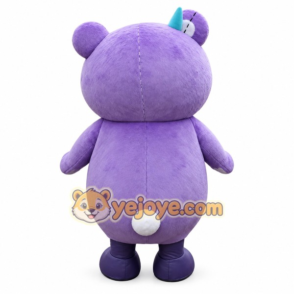 Purple little devil bear cartoon Mascot costume