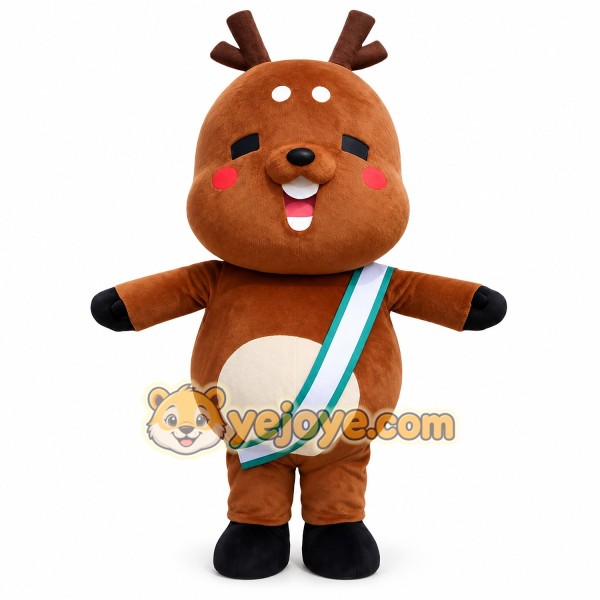 Brown cartoon deer Mascot costume