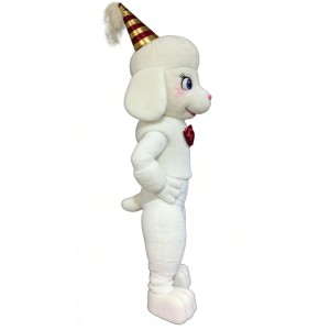 White lamb cartoon mascot costume