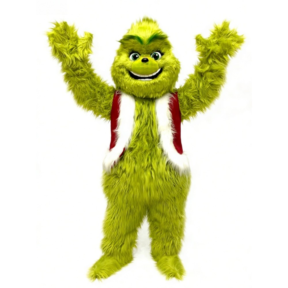 Green Christmas Grinch Cartoon Mascot Costume