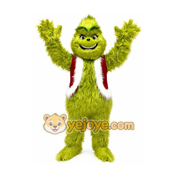 Green Christmas Grinch Cartoon Mascot Costume