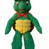 Green turtle cartoon mascot costume